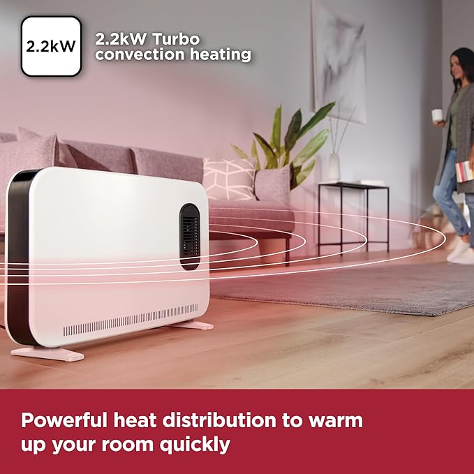 Calefactor turbo de convección inteligente BLACK+DECKER de 2,2 kW, blanco | BXCV41014GB